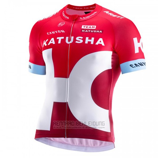 2016 Fahrradbekleidung Katusha Alpecin Wei und Rot Trikot Kurzarm und Tragerhose